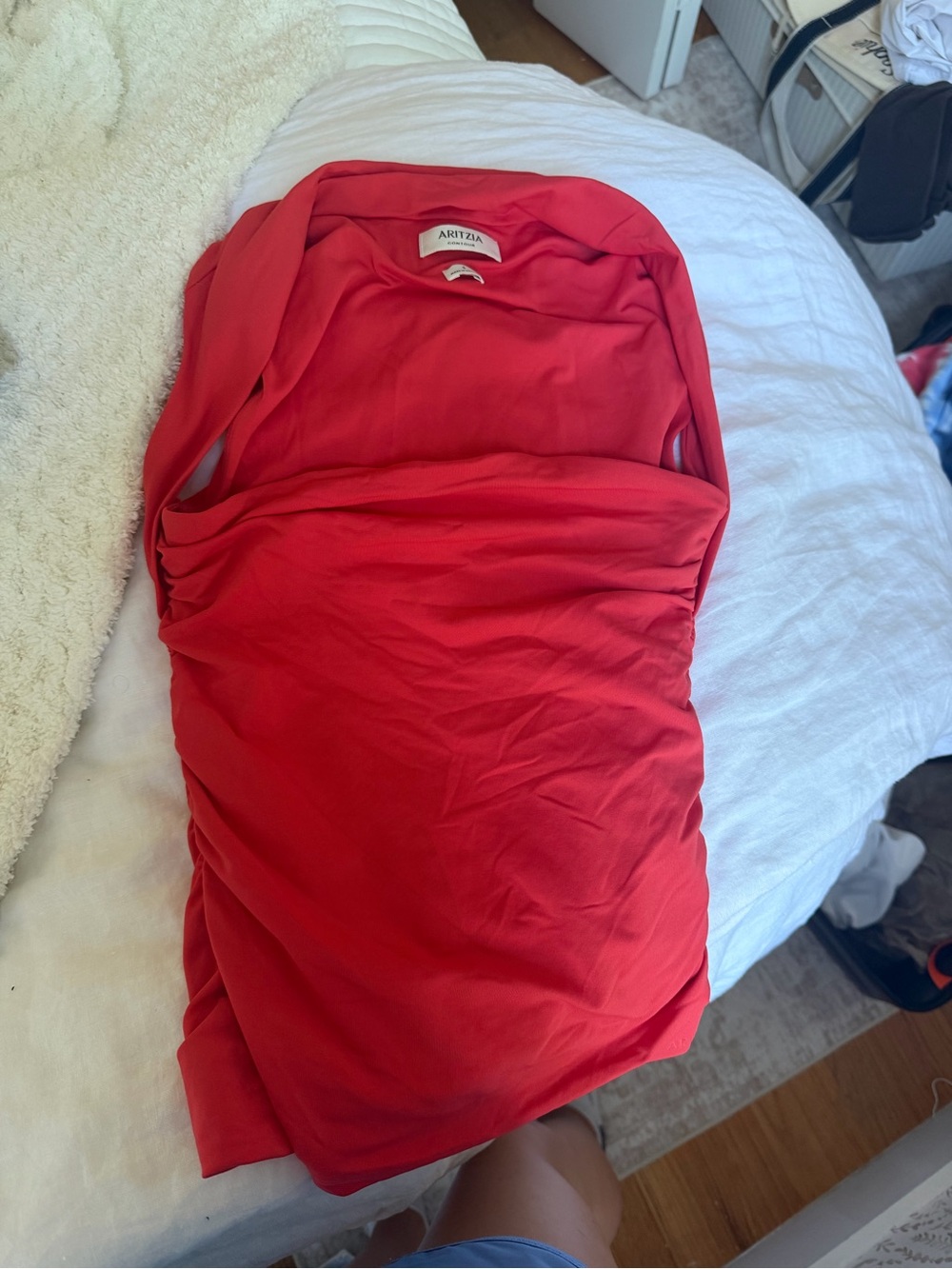 Aritzia Red Sleeveless Bodycon Top